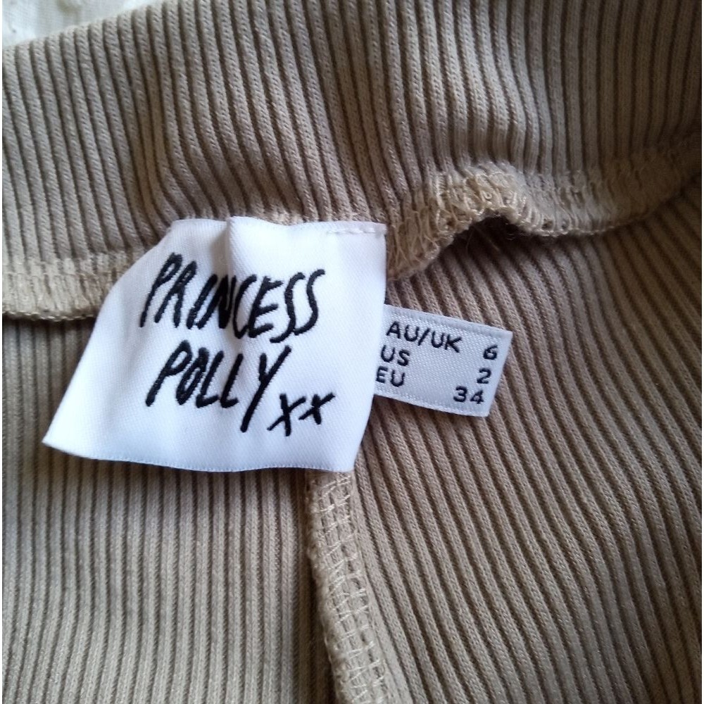 Princess Polly Women's Rita Roberts Knit Flare Pant Bootcut Ribbed Tan Size XS 2 - Picture 5 of 7